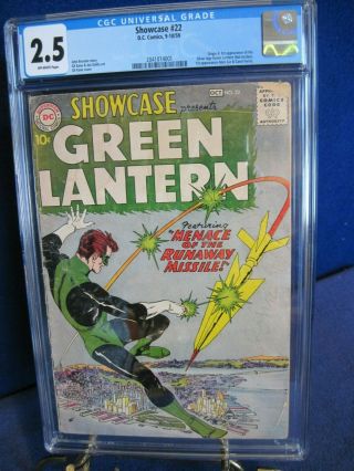 Showcase Green Lantern 22 D.  C.  1959 First Appearance Green Lantern Graded 2.  5