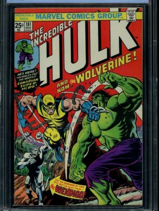 Incredible Hulk 181 CBCS 9.  4 WP 1st Wolverine CENTERED L@@K like cgc 2