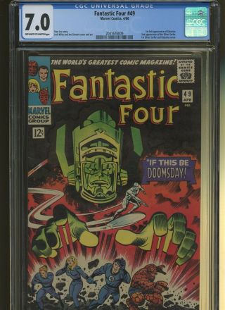 Fantastic Four 49 Cgc 7.  0 | Marvel 1966 | 1st Full Galactus.  2nd Silver Surfer.