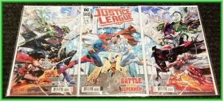 Justice League 20 (2019) Jimenez Connecting Cover Set Of 3 Comics Nmint