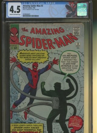 Spider - Man 3 Cgc 4.  5 | Marvel 1963 | Origin & 1st Doctor Octopus.