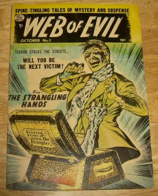 Web Of Evil Comics 7 Ace Pre - Code Horror Jack Cole Baffling Mysteries Terror