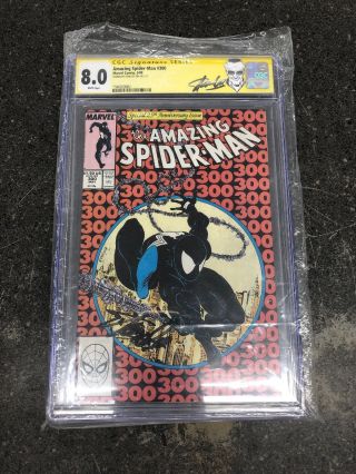 The Spider - Man 300 Cgc 8.  0 Signed Stan Lee Label Htf Newstand Edition