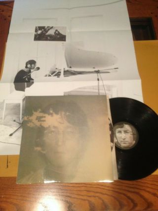 John Lennon Imagine Lp Vinyl Album Incl.  Poster,  Post Card - Ex,