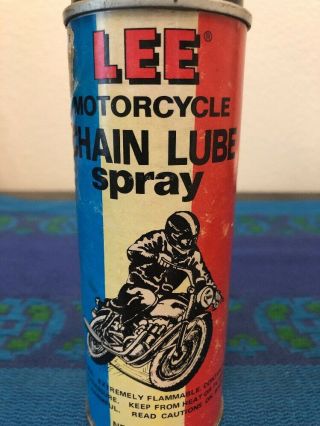 Vintage 1960’s Lee Motorcycle Chain Lube Oil Tin Can Handy Oiler (6oz)
