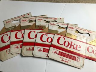 Set Of Five Cardboard Coca - Cola Bottle Caddies