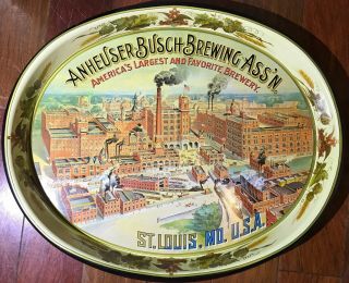 Vintage Anheuser - Busch Brewing Ass’n Tin Tray