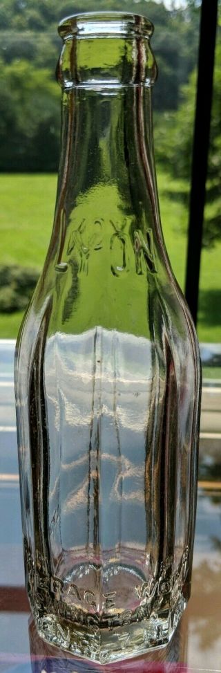 Vintage Art Deco Lyon Beverage 8 Paneled Soda Pop Bottle Washington Dc