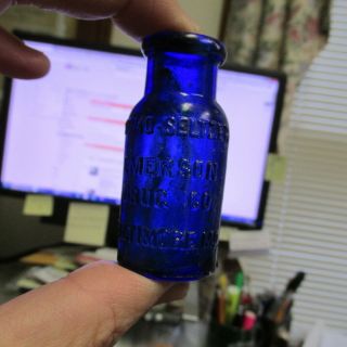 Cobalt Blue 5x Bromo Seltzer,  1x Bromo Caffeine medicine bottles 3