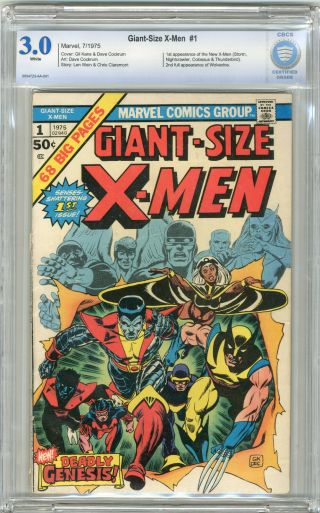 1975 Giant Size X - Men 1 Cbcs 3.  0 White Pages