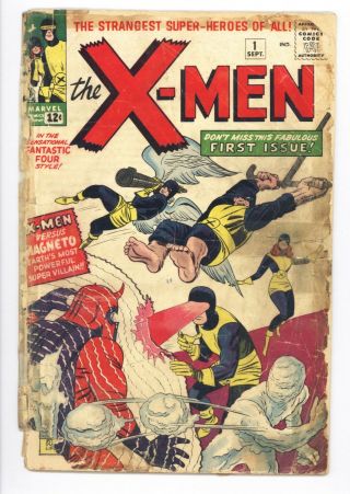X - Men 1 Low Grade 1st App Of The X - Men And Magneto 1963 Perfect Reader