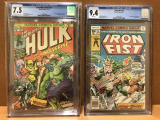 Incredible Hulk 181 Cgc 7.  5 Ow/w 1st Wolverine Iron Fist 14 Sabertooth 9.  4 Wht