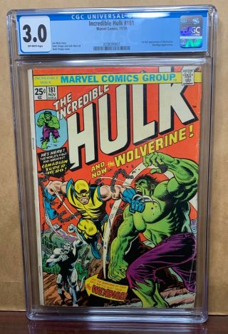 Incredible Hulk 181 CGC 3.  0 1st appearance Wolverine ICONIC MEGA key 2