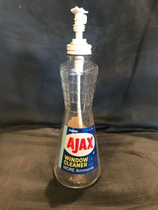 Rare Vintage Ajax Glass Cleaner Spray Bottle 1960 