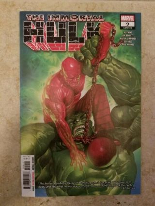 Marvel The Immortal Hulk 9 1st Print Alex Ross Nm/nm,  Bagged And Boarded.