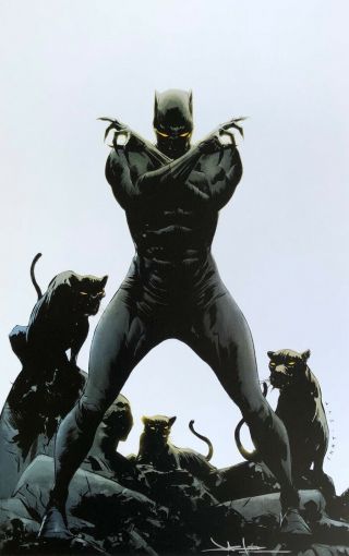 Jae Lee Rare Black Panther Art Print 11 X 17 Signed Limited Color Last Two