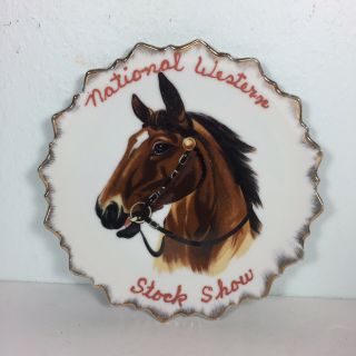 Vintage National Western Stock Show Horse Hanging Plate Handpainted? Denver Co