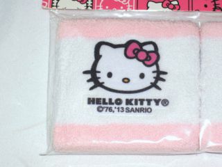 HELLO KITTY SANRIO PINK & WHITE SPORT TERRY CLOTH WRISTBAND PACK OF 2 2