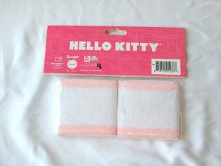 HELLO KITTY SANRIO PINK & WHITE SPORT TERRY CLOTH WRISTBAND PACK OF 2 3