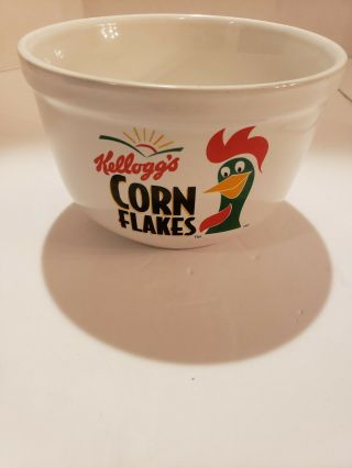 Vintage 1999 Kellogg ' s Corn Flakes Cereal Bowl Rooster Houston Harvest Ceramic 3