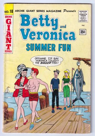Archie Giant 18 (1962) Betty And Veronica Summer Fun; Rare 35c Price Variant; Vg