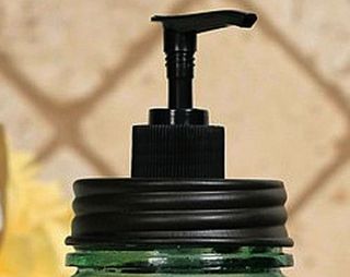 Unique Rustic Vintage Black Mason Fruit Jar Soap Lotion Dispenser Lid And Pump
