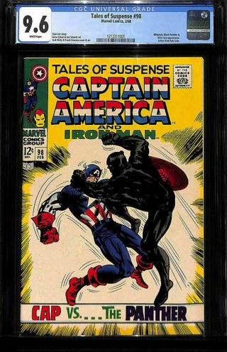 Tales Of Suspense 98 Cgc 9.  6 White Capy Vs Black Panther Cover Cgc 1212311001