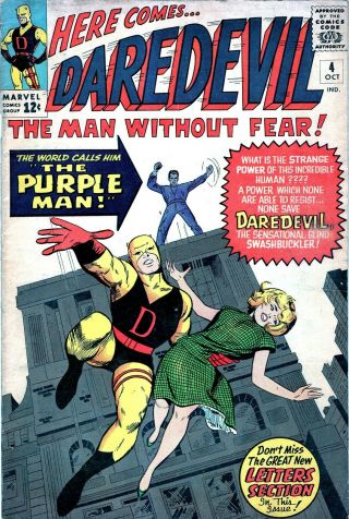 Daredevil 4 Marvel Cgc It 1964 Origin & 1st App Purple Man (zebediah Killgrave)