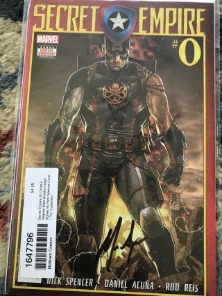 Secret Empire 0 Signed By Nick Spencer Nm Midtown