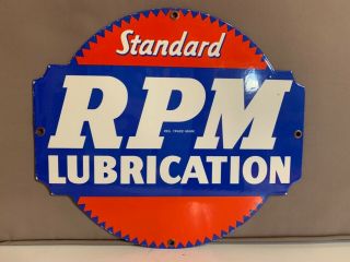 12in Standard Rpm Motor Oil Porcelain Enamel Sign Oil Gas Pump Plate