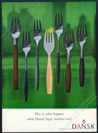 1960 Dansk Designs Fork Toke Variations 6 5 4 Fjord Kongo Photo Vintage Print Ad