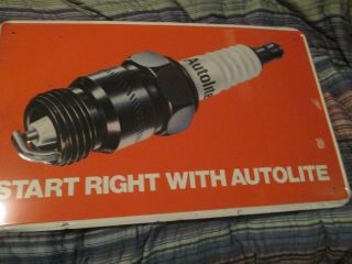 Vintage Autolite Spark Plug Metal Sign 25 3/4 " X 15 1/2 "