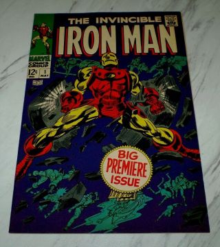 Iron Man 1 Nm 9.  4 Ow/w Pages Unrestored 1968 Marvel