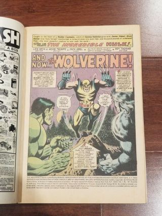 Incredible Hulk 181 Vol 1 Near Perfect 1st Wolverine w/ Value Stamp 3
