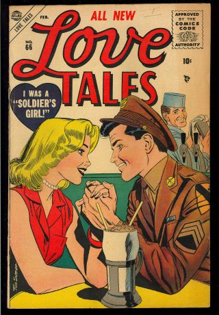 Love Tales 66 Late Golden Age Marvel Atlas Comic 1956 Vg - Fn
