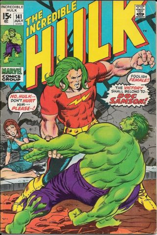 Incredible Hulk 141 - Origin & 1st Appearance Of Doc Sampson Vg,