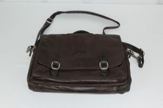 Canyon Outback Brown Leather Shell Oil Gas Employee Satchel Computer Bag