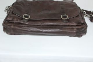 Canyon Outback Brown Leather Shell Oil Gas Employee Satchel Computer Bag 3