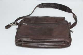 Canyon Outback Brown Leather Shell Oil Gas Employee Satchel Computer Bag 4