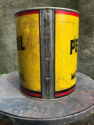 VINTAGE Pennzoil 1 One Gallon Motor Oil Can,  Empty,  The Tough Film, 4