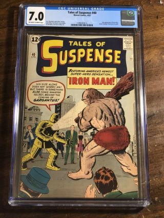 Tales of Suspense 40 CGC 7.  0 1963 2nd Iron Man after 39 Avengers 12