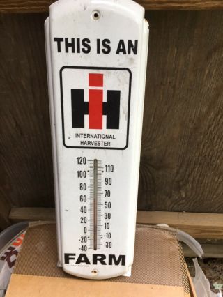 Ih International Harvester Tractor Farm 17 " Metal Thermometer Sign