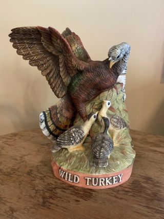 Vintage Austin Nichols " Wild Turkey And Poults " No.  6 1984 Large Decanter