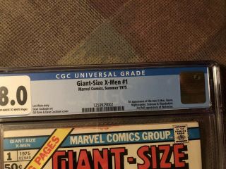 Giant - Size X - Men 1 CGC 8.  0 OFF WHITE TO WHITE PAGES 3