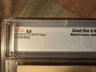 Giant - Size X - Men 1 CGC 8.  0 OFF WHITE TO WHITE PAGES 5