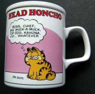 Garfield The Cat " Head Honcho " Ceramic Mug Cup 4 " By 3 " Wide Jim Davis