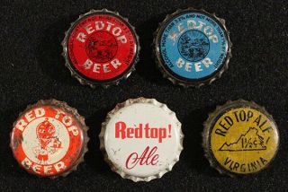 5 Red Top Beer Ale Cork Lined Beer Bottle Cap Crown Cincinnati Ohio Oh Tax Cinci