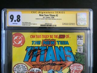 Teen Titans 2 CGC 9.  8 Signed by Wolfman/Perez First Deathstroke 2