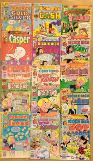 Richie Rich,  Casper.  Set Of 15 Harvey Comics