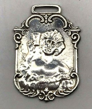 Coca Cola Sterling Silver Watch Fob Medallion Betty Lady 5 Cent Back